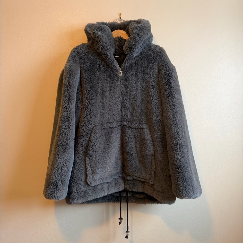 Oversized Grey Faux Fur Pullover (similar to Fenty X Puma)